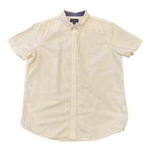 WALLIN & Bros. Men’s Short-Sleeve Cotton Button Up Oxford Shirt Yellow XL